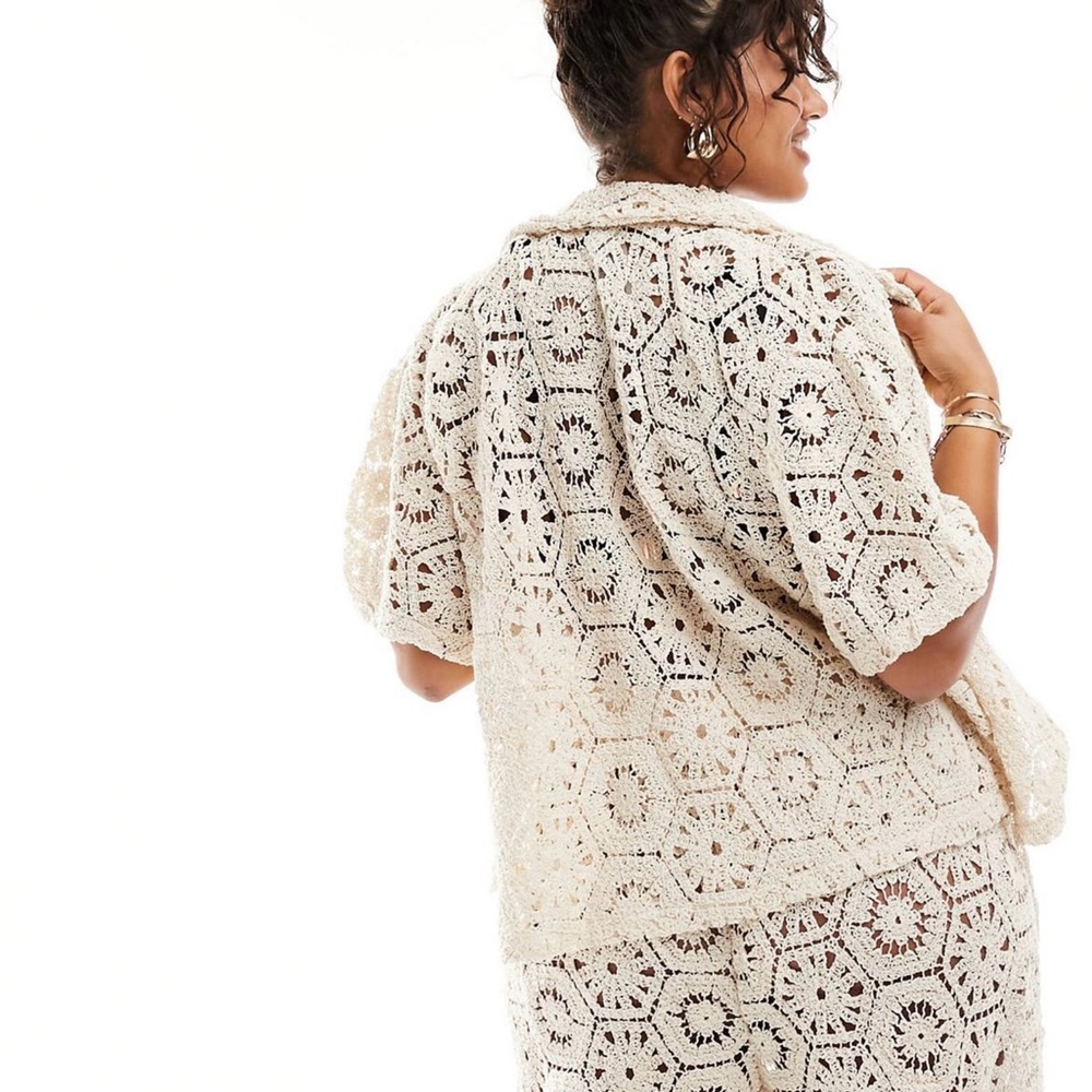 Plus size coverup beach Set in Cream Size 22 (UK size 26) NEW - Picture 2 of 15